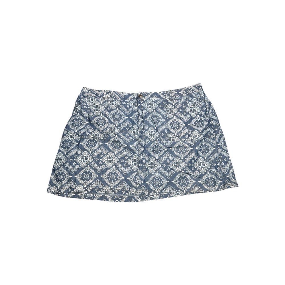 Lane‎ Bryant Blue Paisley Bandana Print Mini Skirt Plus Size 26